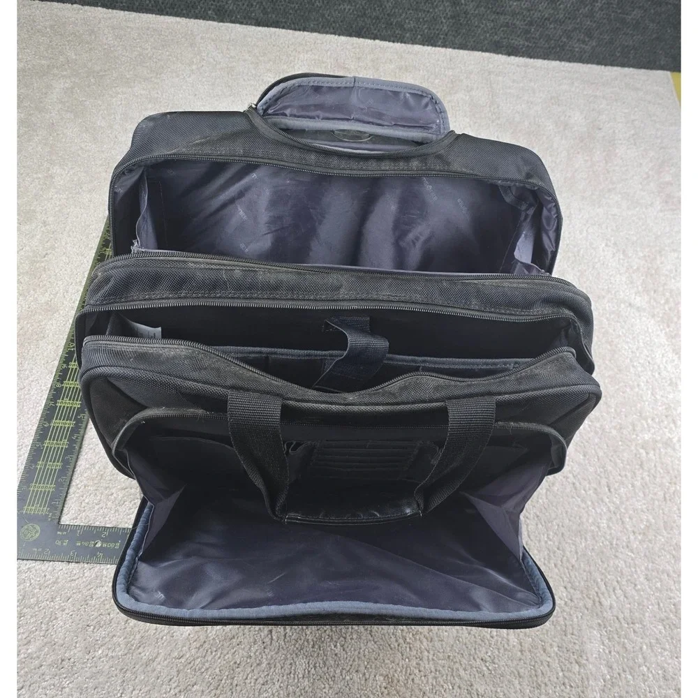 Samsonite Rolling Laptop Bag Black Nylon Mobile Office Wheeled Briefcase